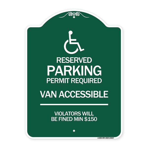 Connecticut Reserved Parking Permit Required Van Accessible Violators Will Be Fined M, GW-1824-24657